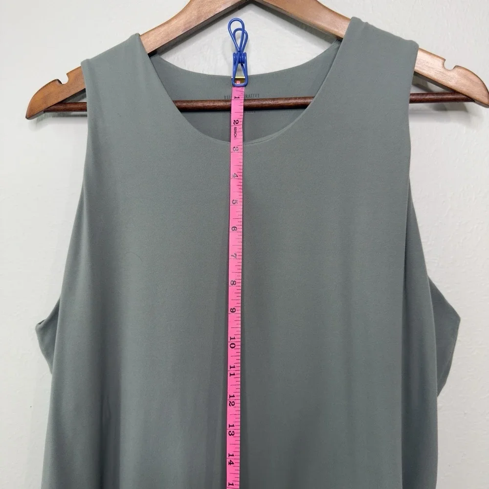 REI Co-Op Womens XL Sun Up Tank Travel Casual Midi Dress Sage Athleisure Stretch - Picture 10 of 11